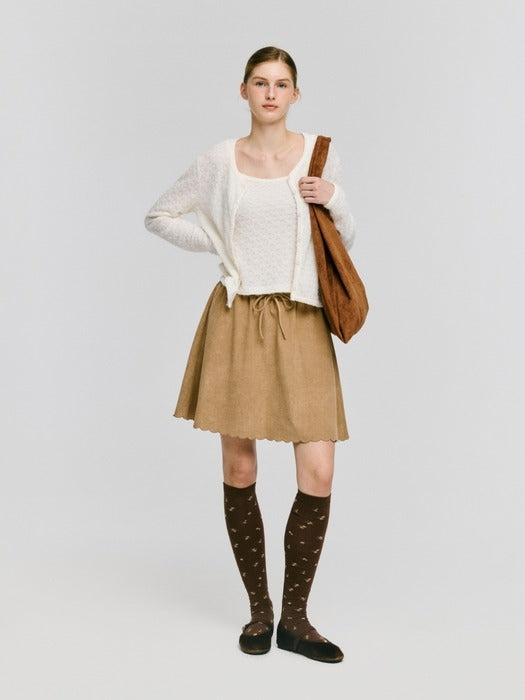 Wconcept_Depound suede banding skirt - beige