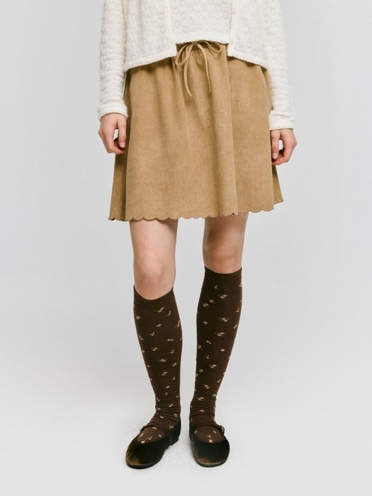 Wconcept_Depound suede banding skirt - beige