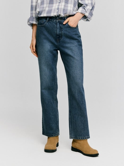 Depound signature semi wide denim pants - medium blue