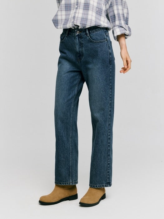 Depound signature semi wide denim pants - medium blue