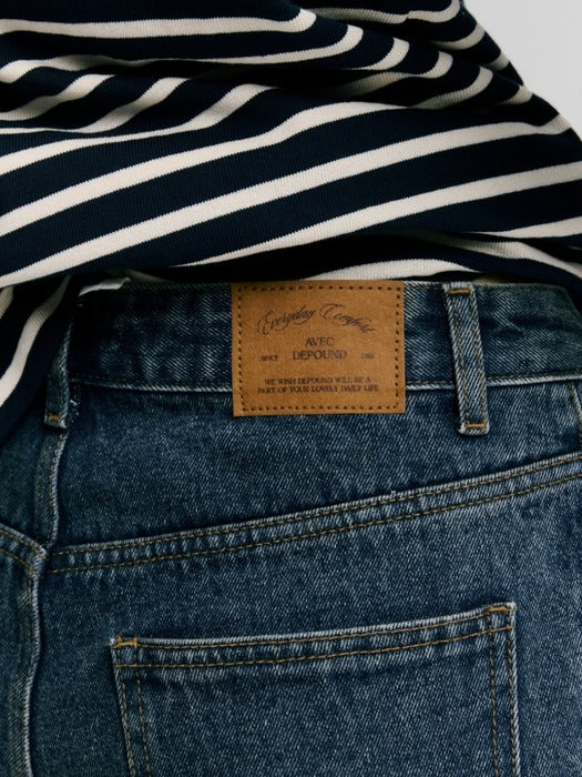 Wconcept_Depound color half denim pants - medium blue