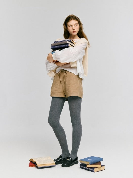 Wconcept_Depound suede banding shorts - beige