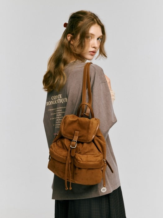 Wconcept_Depound double pocket suede backpack - brown