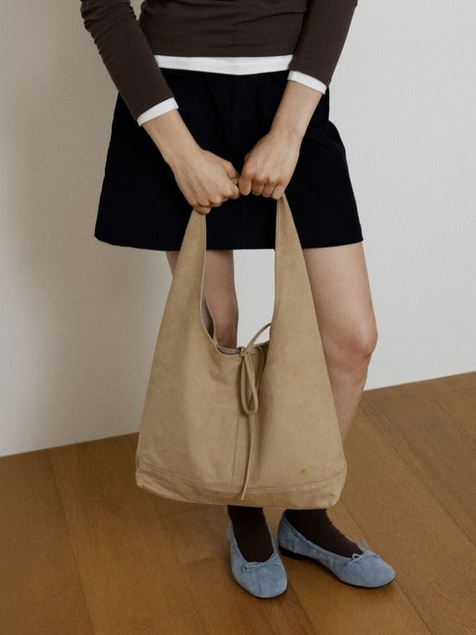 Wconcept_Depound pino bag (suede) - light beige (L)