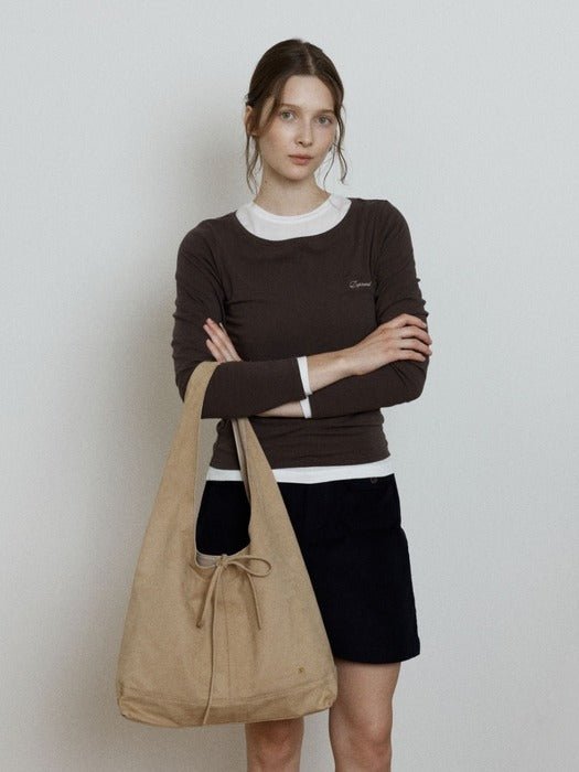 Wconcept_Depound pino bag (suede) - light beige (L)