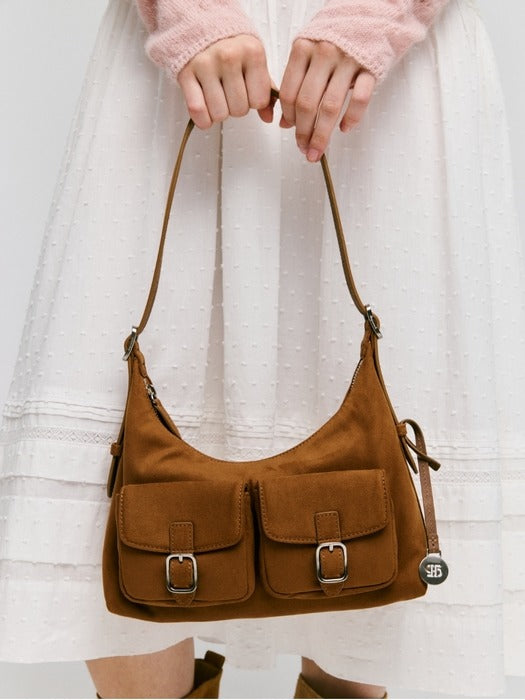 Wconcept_Depound suede pocket bag - brown