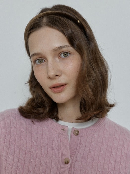 Depound dp logo velvet hairband - brown