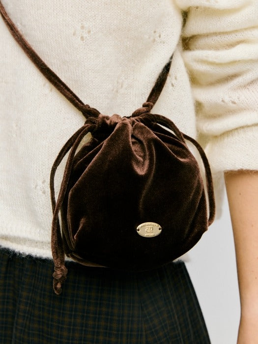Wconcept_Depound velvet mini pouch - brown
