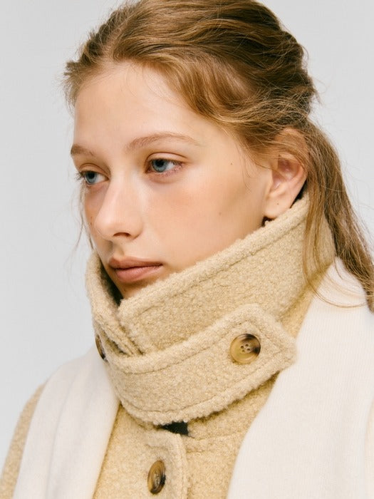Wconcept_Depound boucle balmacaan half coat - butter