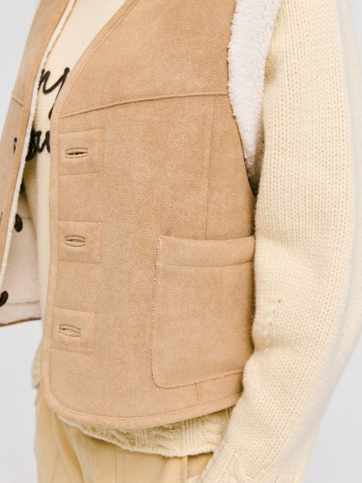 Depound reversible shearing vest - taupe