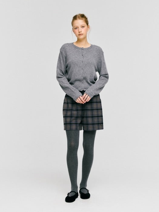 Wconcept_Depound jacquard point cardigan - melange grey