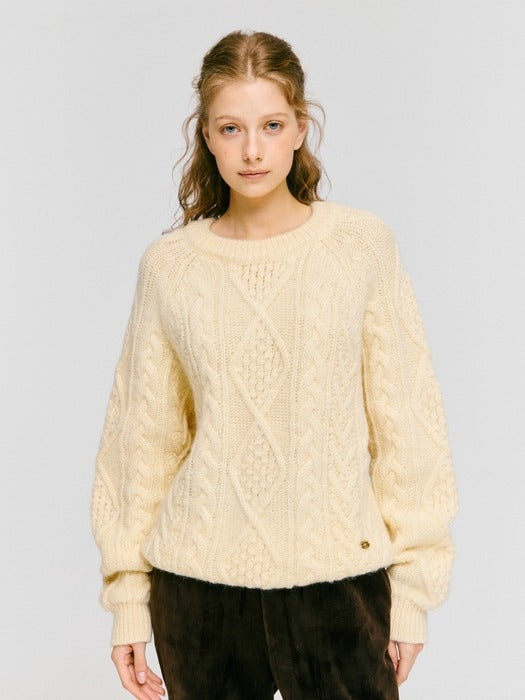 Depound fisherman cable pullover