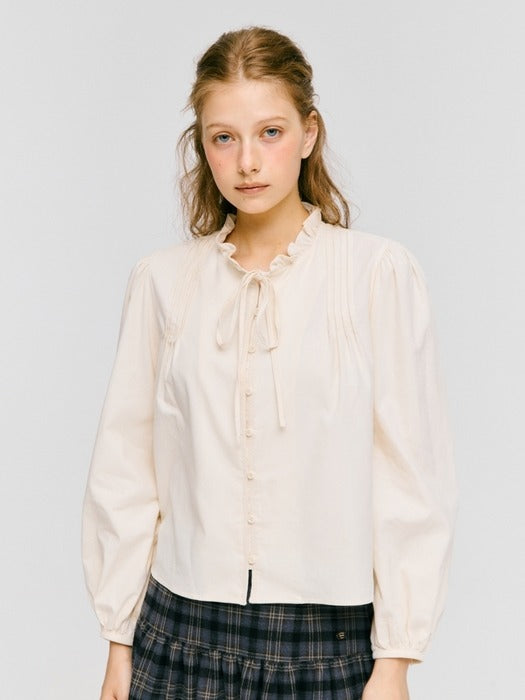 Wconcept_Depound corduroy frill blouse - cream