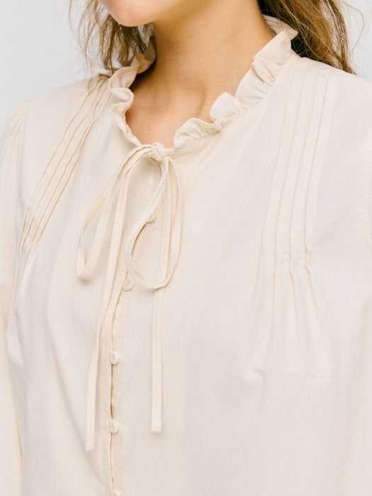 Wconcept_Depound corduroy frill blouse - cream