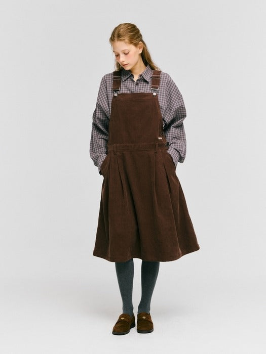 Wconcept_Depound corduroy overall one-piece - brown