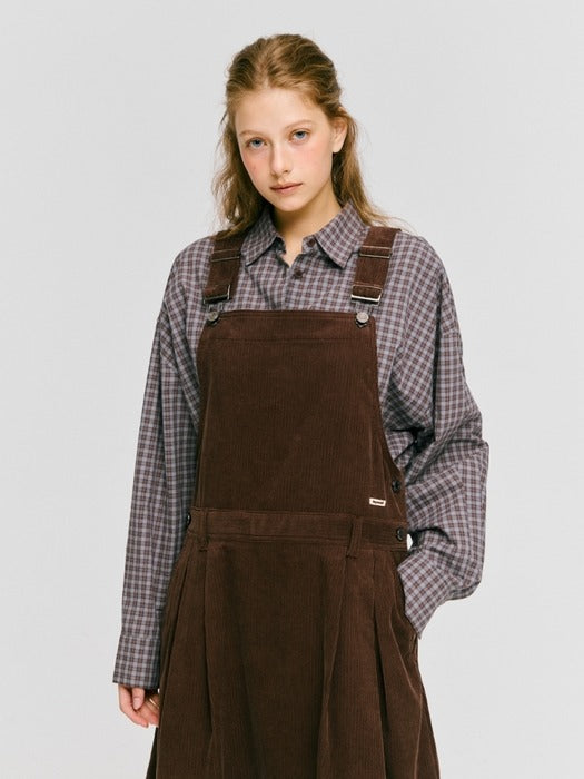Wconcept_Depound corduroy overall one-piece - brown