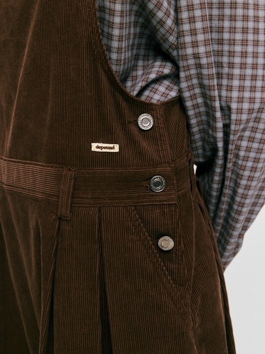 Wconcept_Depound corduroy overall one-piece - brown