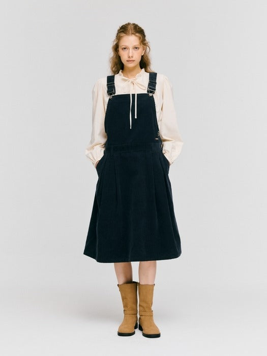 Wconcept_Depound corduroy overall one-piece - navy