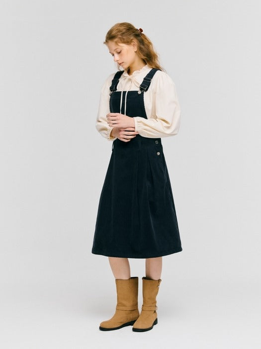 Wconcept_Depound corduroy overall one-piece - navy