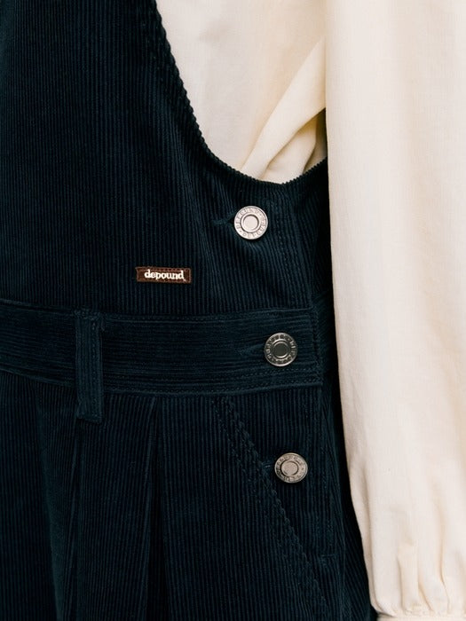 Wconcept_Depound corduroy overall one-piece - navy