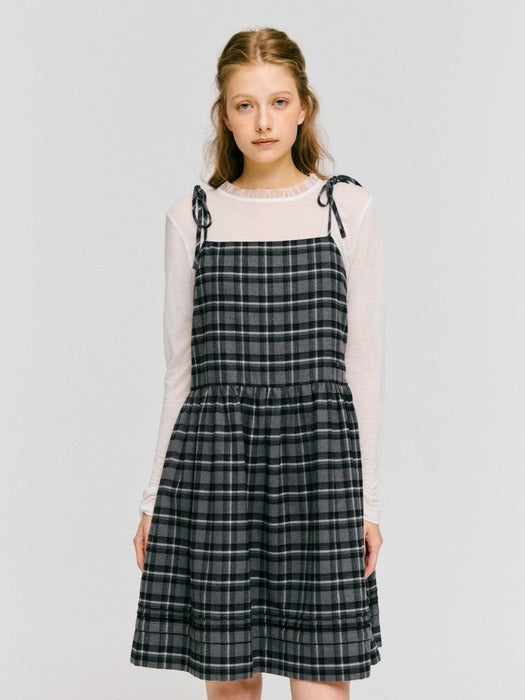 Wconcept_Depound check layered one-piece - grey