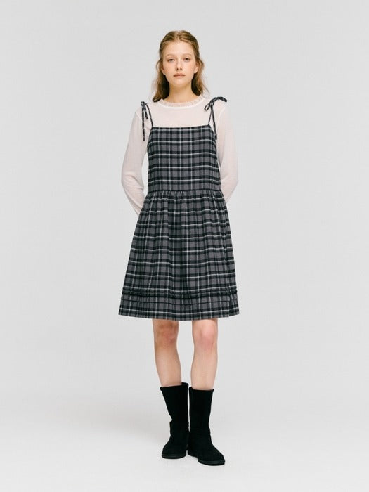 Wconcept_Depound check layered one-piece - grey