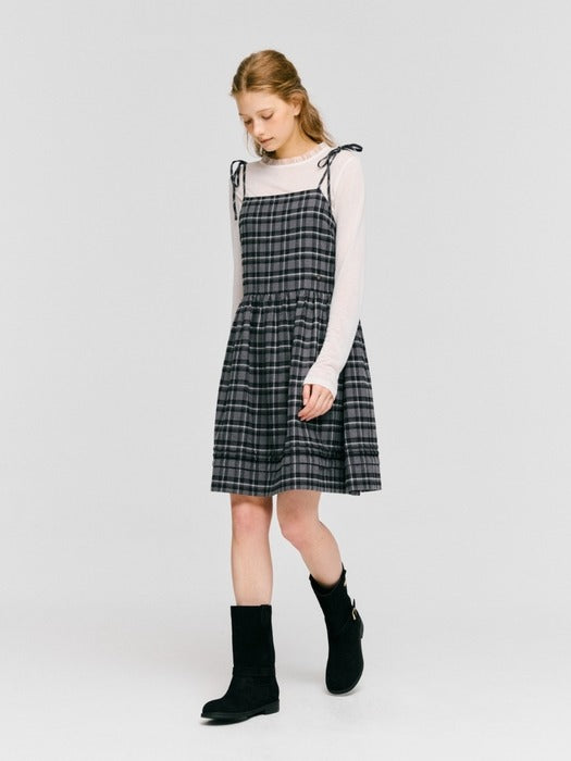 Wconcept_Depound check layered one-piece - grey