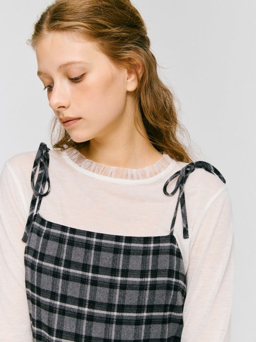 Wconcept_Depound check layered one-piece - grey