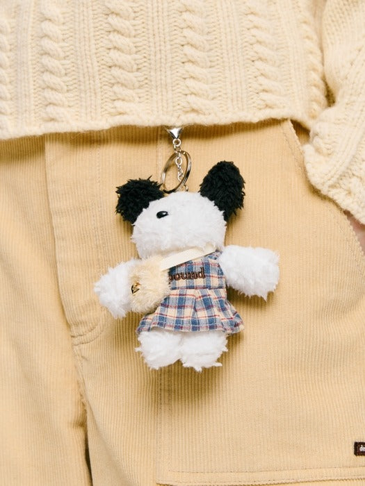Wconcept_Depound benny keyring in check dress - ivory