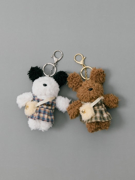 Wconcept_Depound benny keyring in check dress - ivory