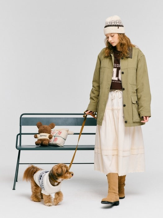 Wconcept_Depound string padded work jacket - khaki beige
