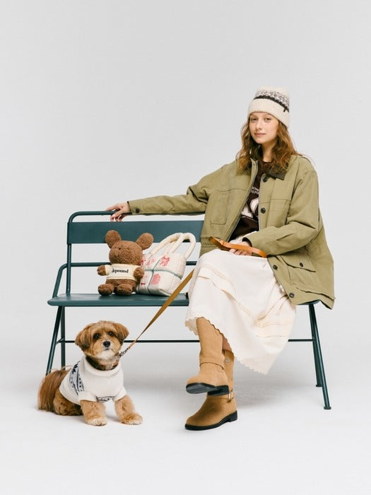 Wconcept_Depound string padded work jacket - khaki beige