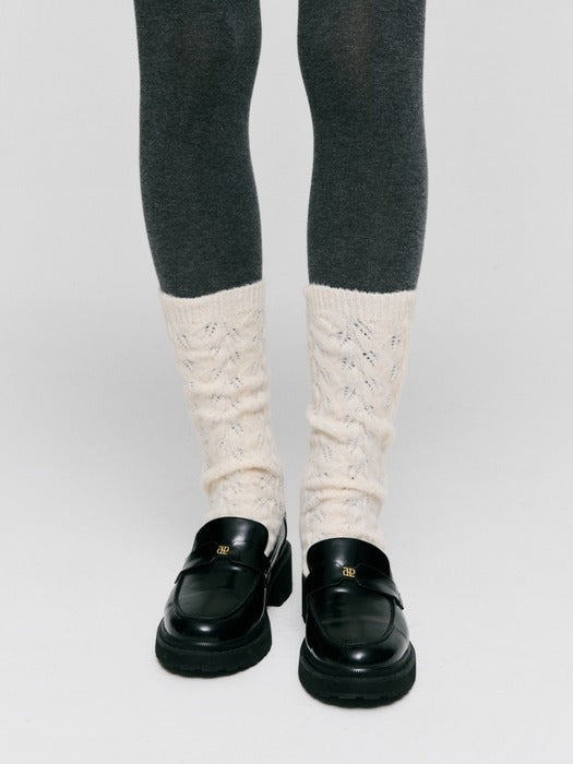 Wconcept_Depound cable pattern socks - cream
