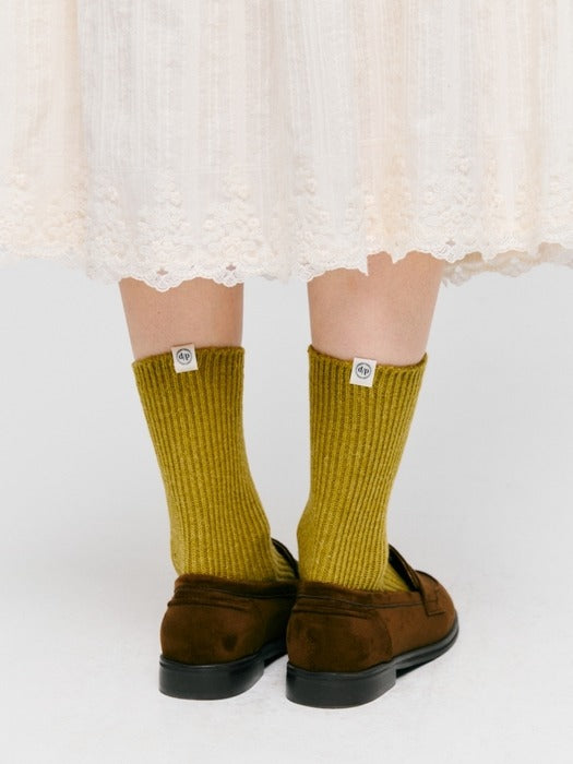 Wconcept_Depound label wool knit socks - olive