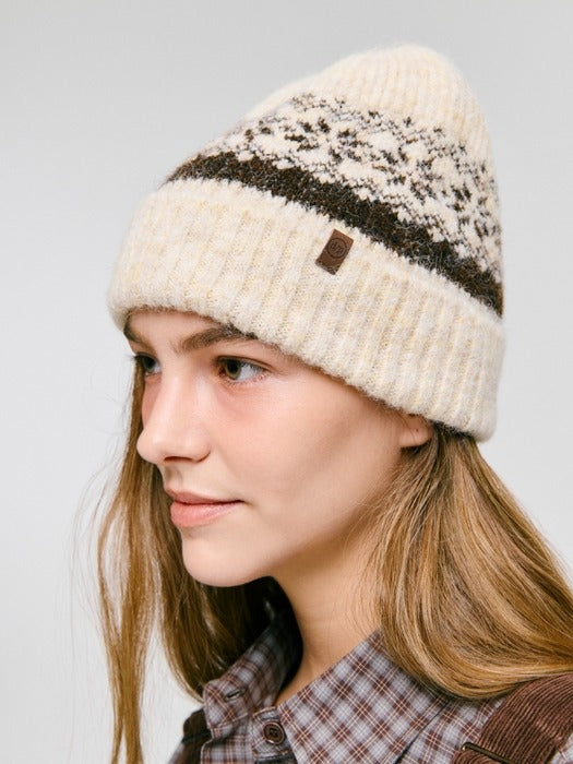 Wconcept_Depound snowflake pattern beanie - butter