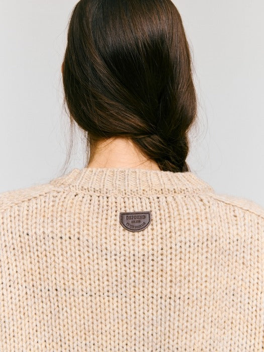 Wconcept_Depound raglan round neck pullover - oatmeal