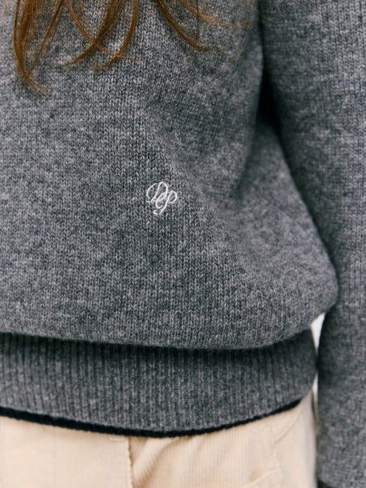 Wconcept_Depound wool blended round pullover - grey