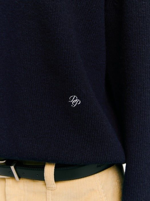 Wconcept_Depound wool blended round pullover - navy