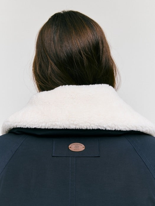 Wconcept_Depound detachable fur safari jumper - navy