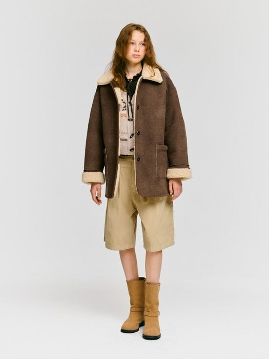 Wconcept_Depound reversible shearing half mustang - dark brown