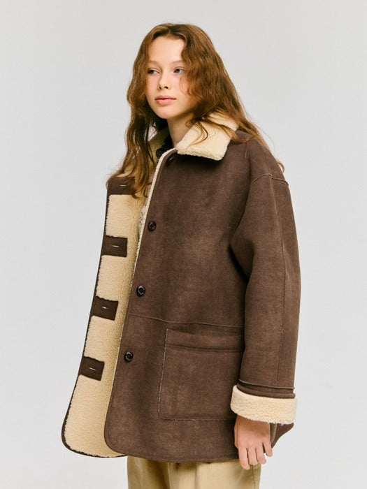 Wconcept_Depound reversible shearing half mustang - dark brown