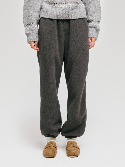 Wconcept_Depound fleece banding pants - charcoal