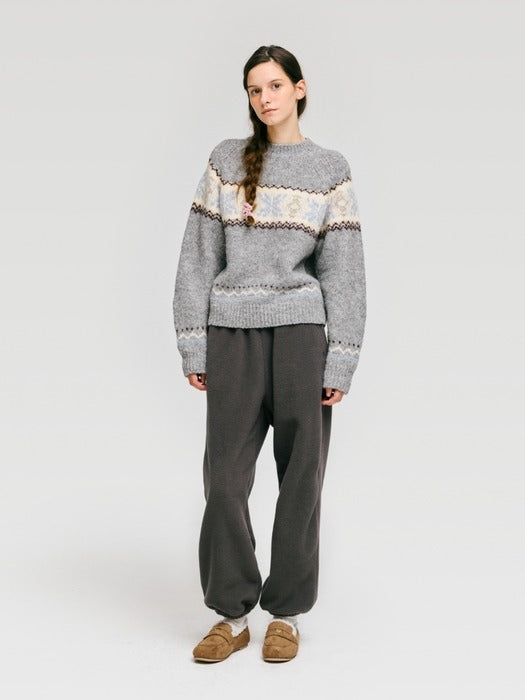 Wconcept_Depound fleece banding pants - charcoal