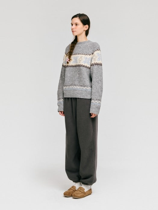 Wconcept_Depound fleece banding pants - charcoal