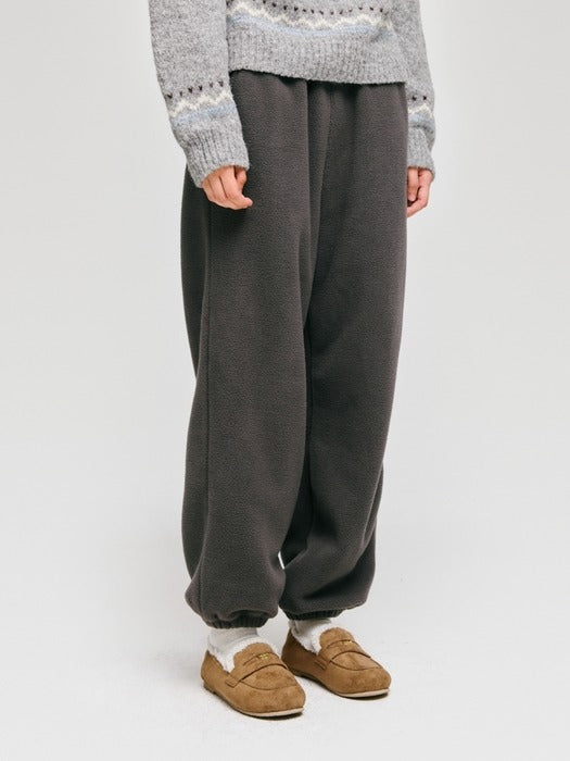 Wconcept_Depound fleece banding pants - charcoal