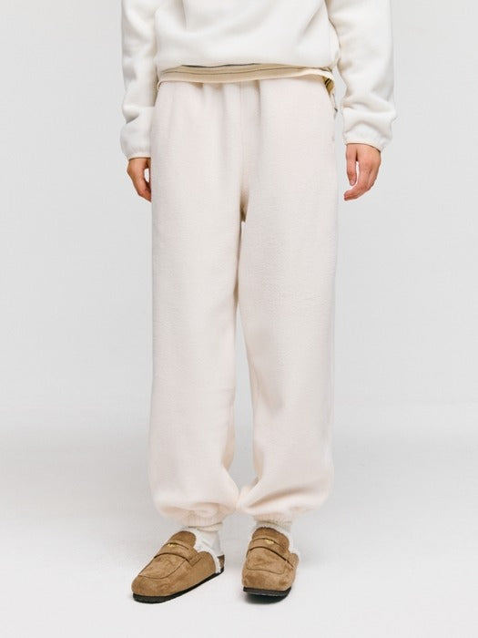 Wconcept_Depound fleece banding pants - cream