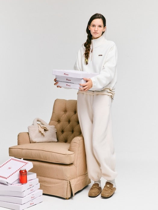 Wconcept_Depound fleece banding pants - cream