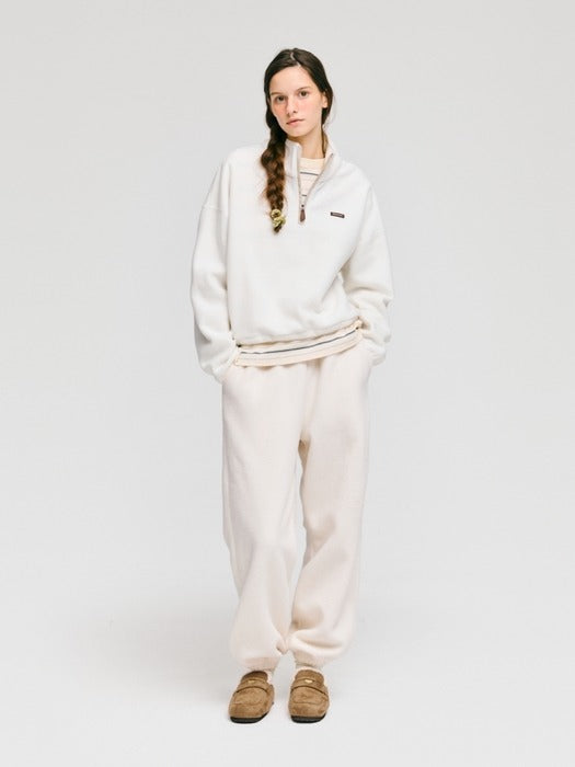 Wconcept_Depound fleece banding pants - cream