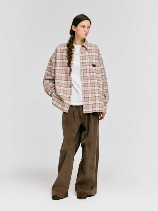 Wconcept_Depound wool check shirts - indian pink