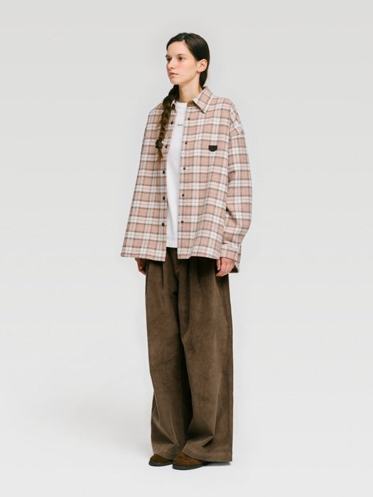 Wconcept_Depound wool check shirts - indian pink